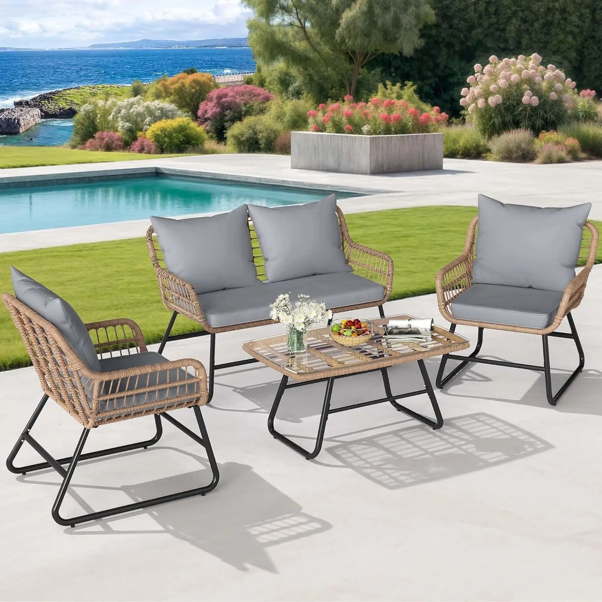 Ensemble de salon de jardin moderne