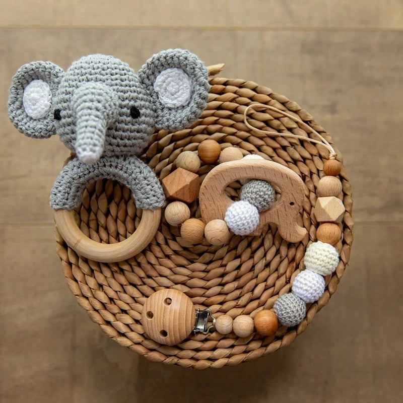 Ensemble de hochets en bois pour bébé