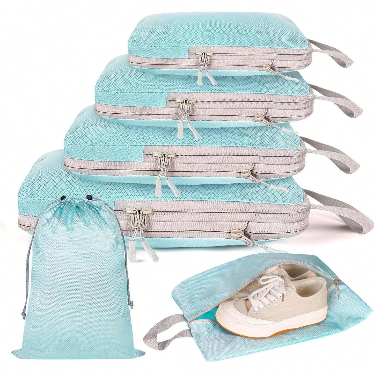 Lot de 6 sacs de rangement compressibles pour voyage