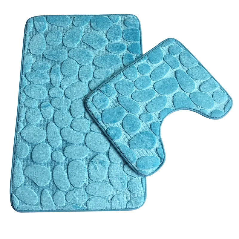 Lot de 3 Tapis de Bain Doux et Antidérapants