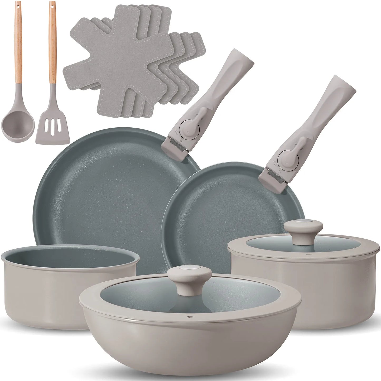 Ensemble de 7 pièces de casseroles et poêles en céramique