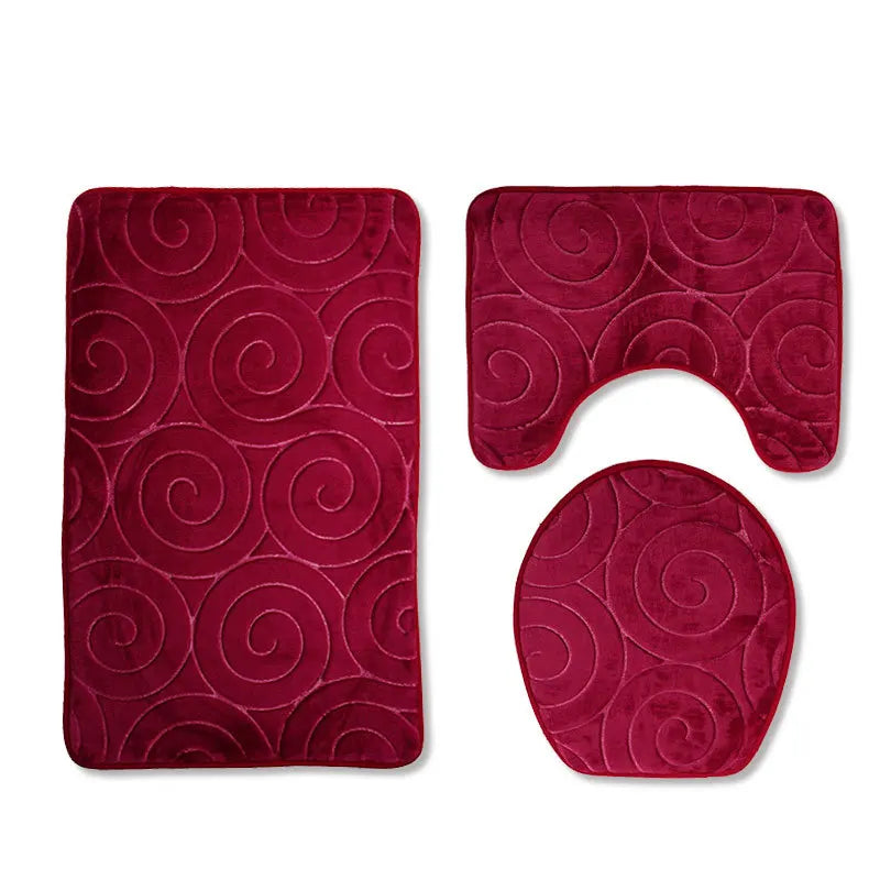 Lot de 3 Tapis de Bain Doux et Antidérapants