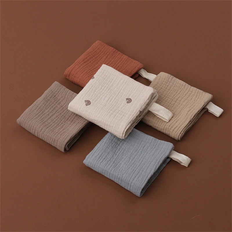 Lot de 5 serviettes carrées en coton pour bébé