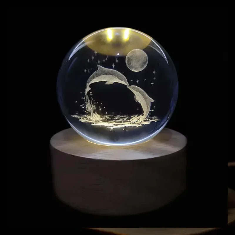 Lampe à cristaux 3D lumineuse en forme de galaxie planétaire
