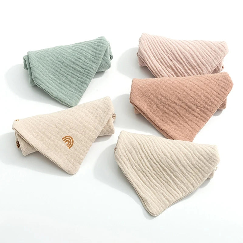 Lot de 5 serviettes carrées en coton pour bébé