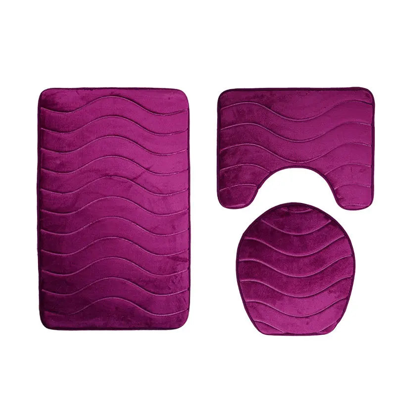 Lot de 3 Tapis de Bain Doux et Antidérapants