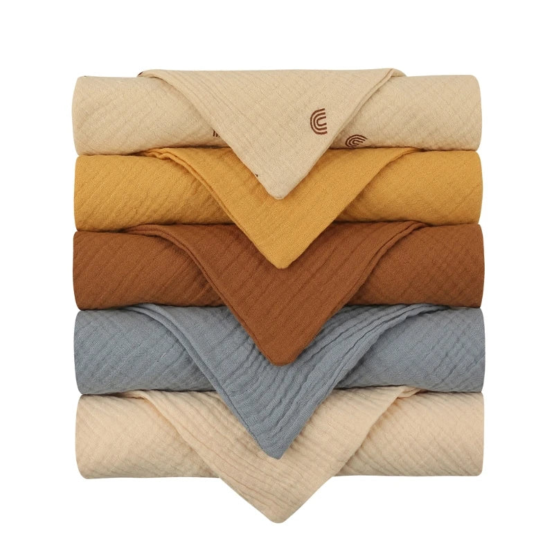 Lot de 5 serviettes carrées en coton pour bébé