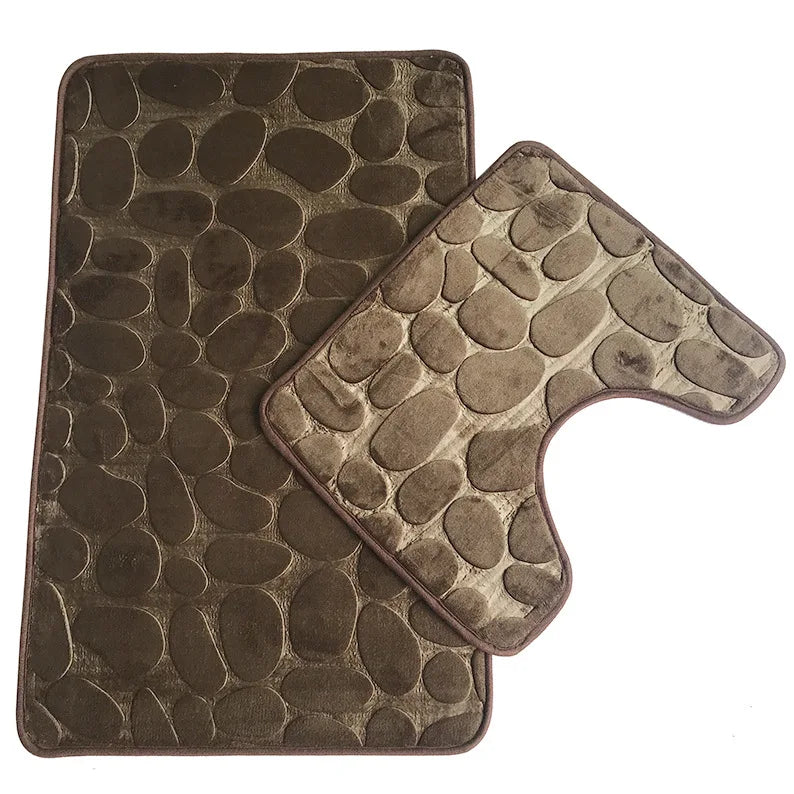 Lot de 3 Tapis de Bain Doux et Antidérapants