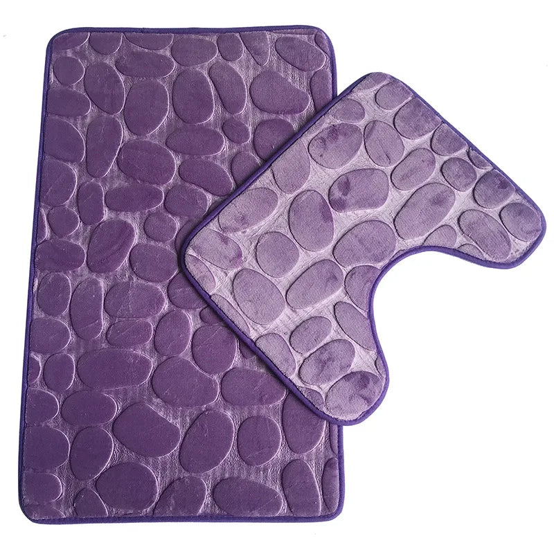 Lot de 3 Tapis de Bain Doux et Antidérapants