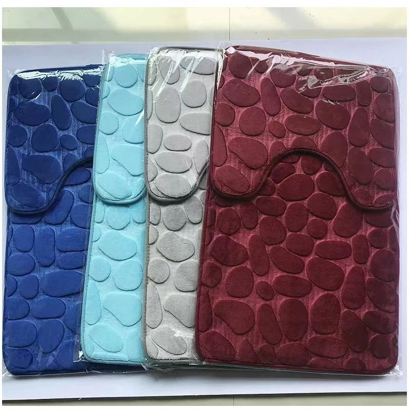 Lot de 3 Tapis de Bain Doux et Antidérapants