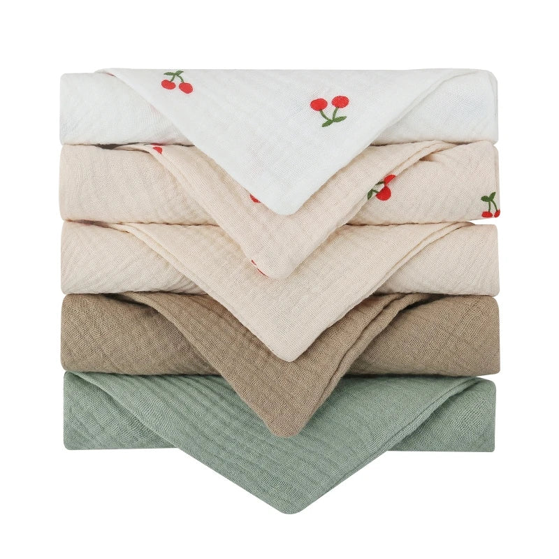 Lot de 5 serviettes carrées en coton pour bébé