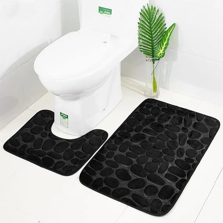 Lot de 3 Tapis de Bain Doux et Antidérapants