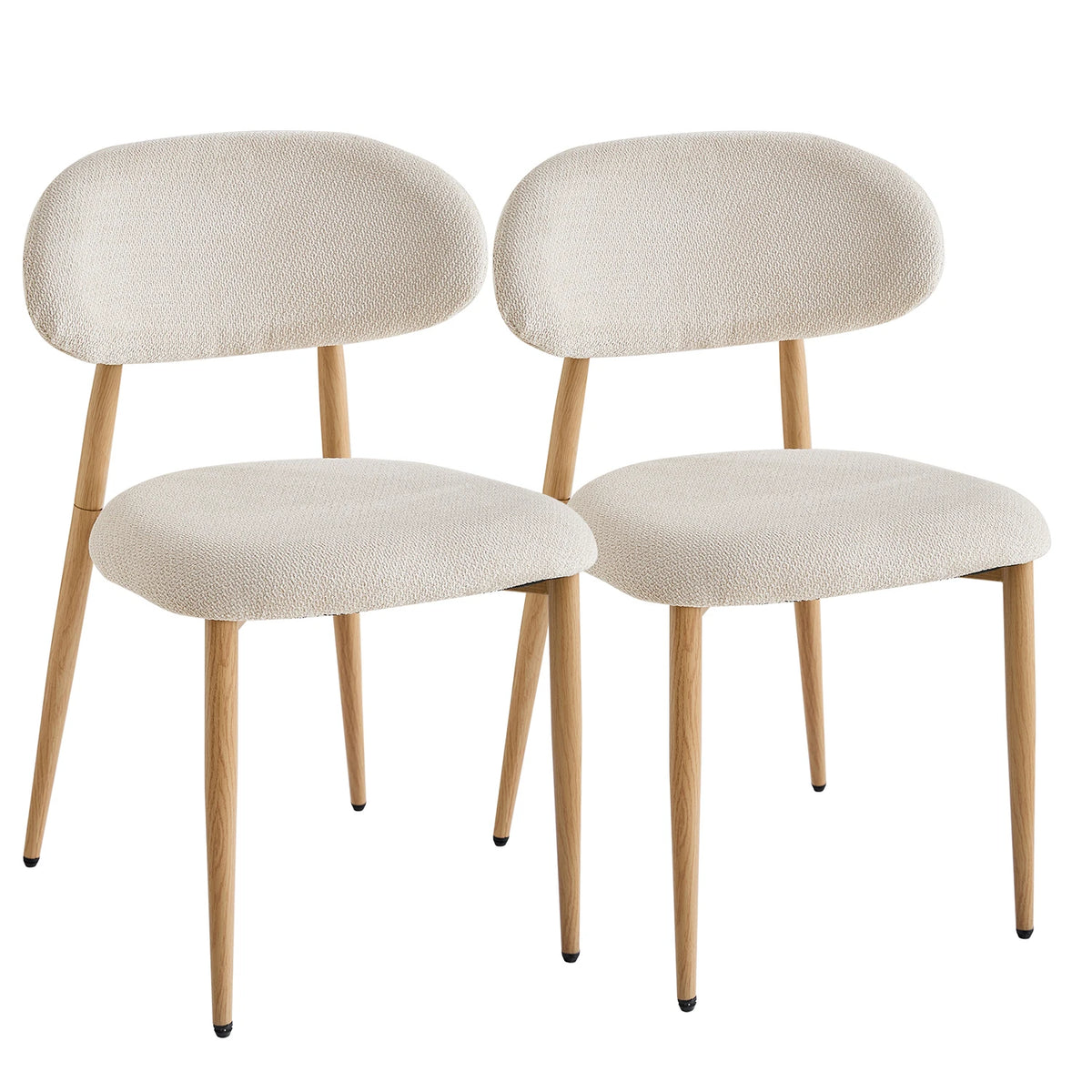 Chaises de salle à manger en lin style Mid-Century