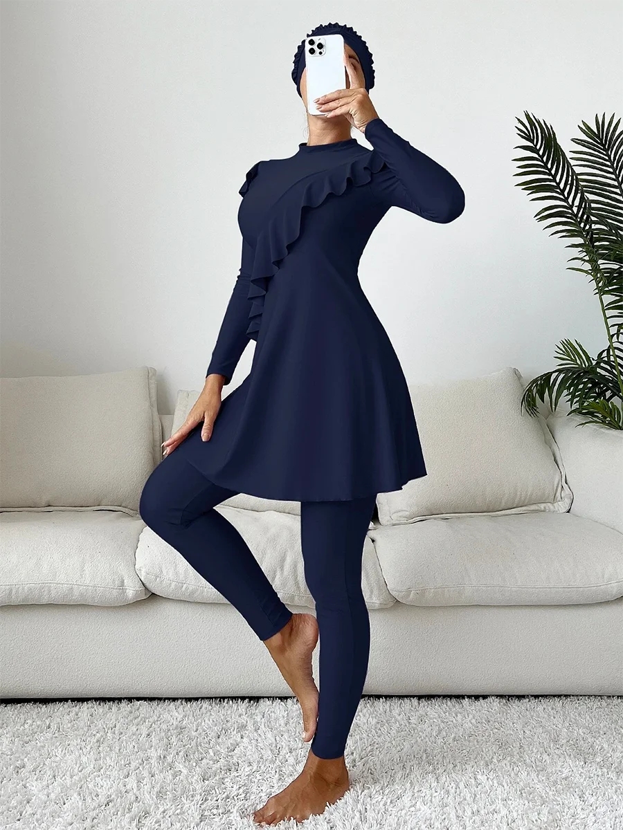 Burkini imprimé fleuri en 3 pièces