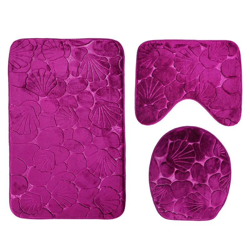 Lot de 3 Tapis de Bain Doux et Antidérapants