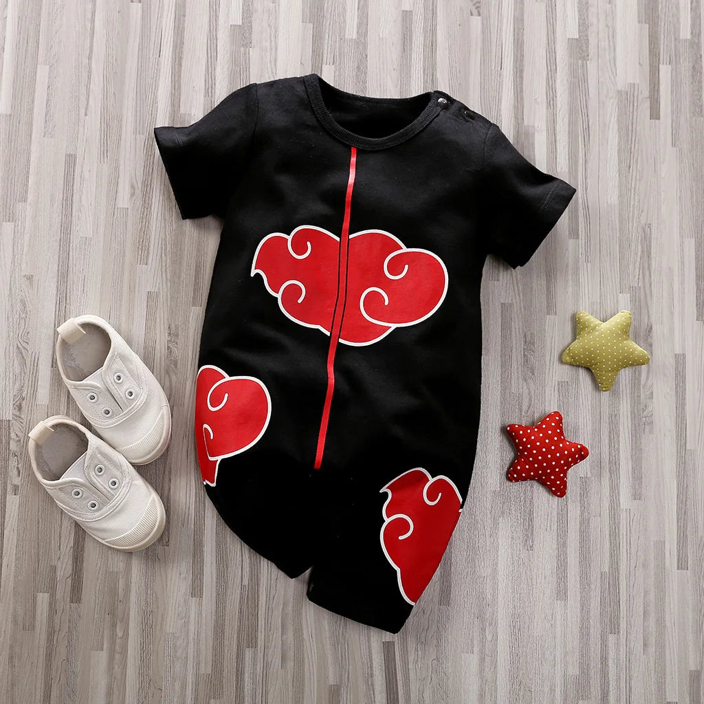 Combinaison d’été à manches courtes en coton pour bébé (motif manga)