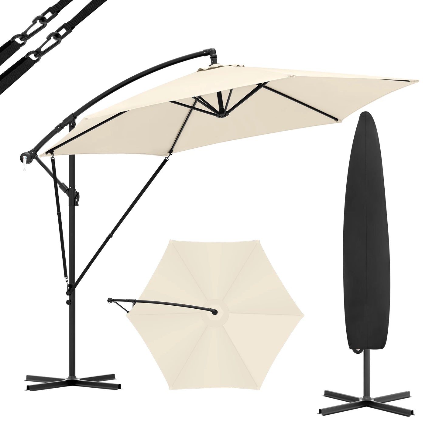 Parasol de jardin à manivelle & Protection UV