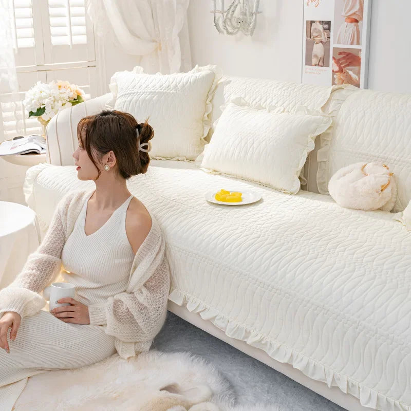 Housse de coussin de canapé en tissu antidérapant