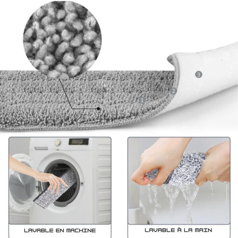 Ensemble balai plat avec seau essoreur intégré