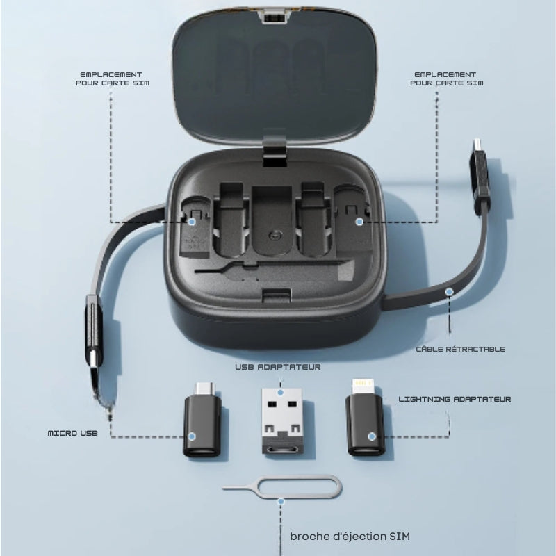 Mini boîte de rangement d'adaptateur de charge