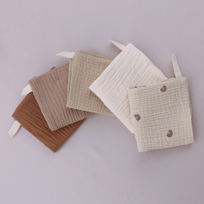 Lot de 5 serviettes carrées en coton pour bébé