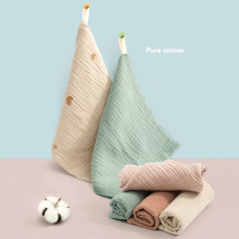 Lot de 5 serviettes carrées en coton pour bébé