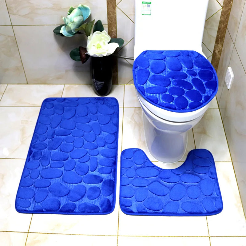 Lot de 3 Tapis de Bain Doux et Antidérapants
