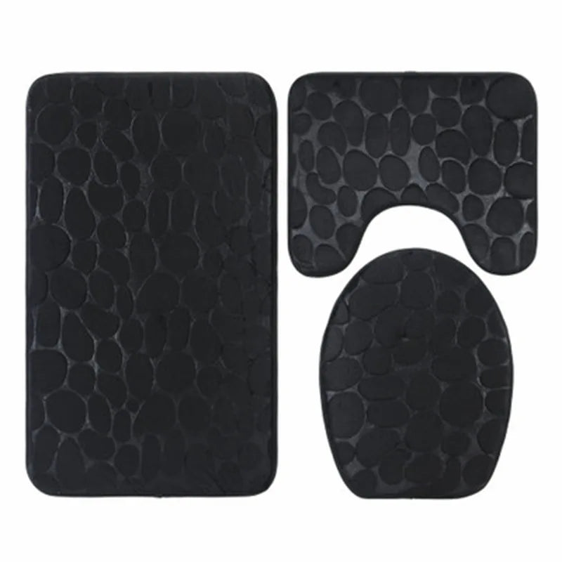 Lot de 3 Tapis de Bain Doux et Antidérapants