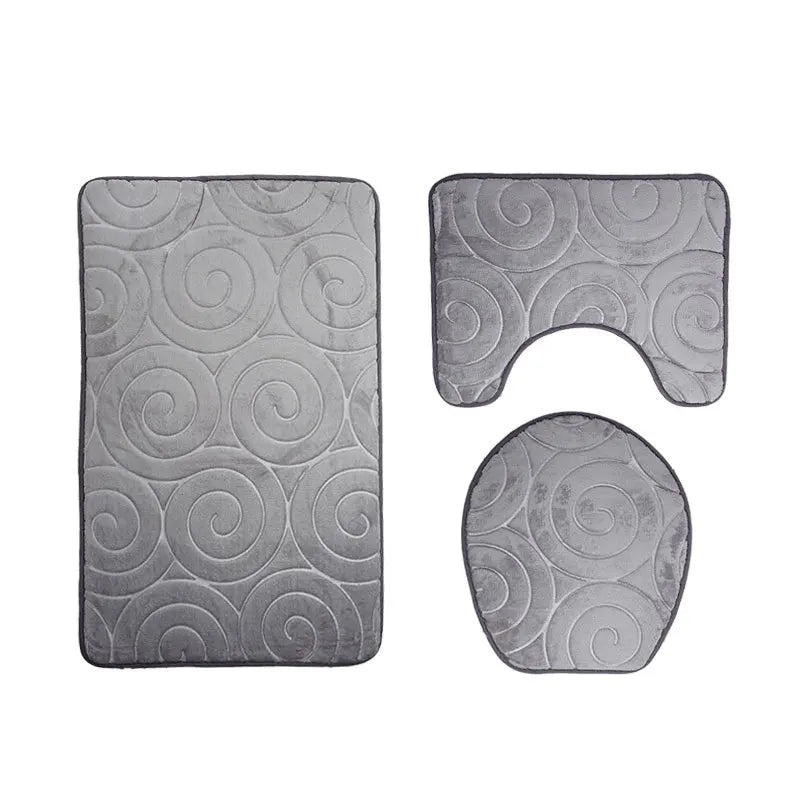 Lot de 3 Tapis de Bain Doux et Antidérapants