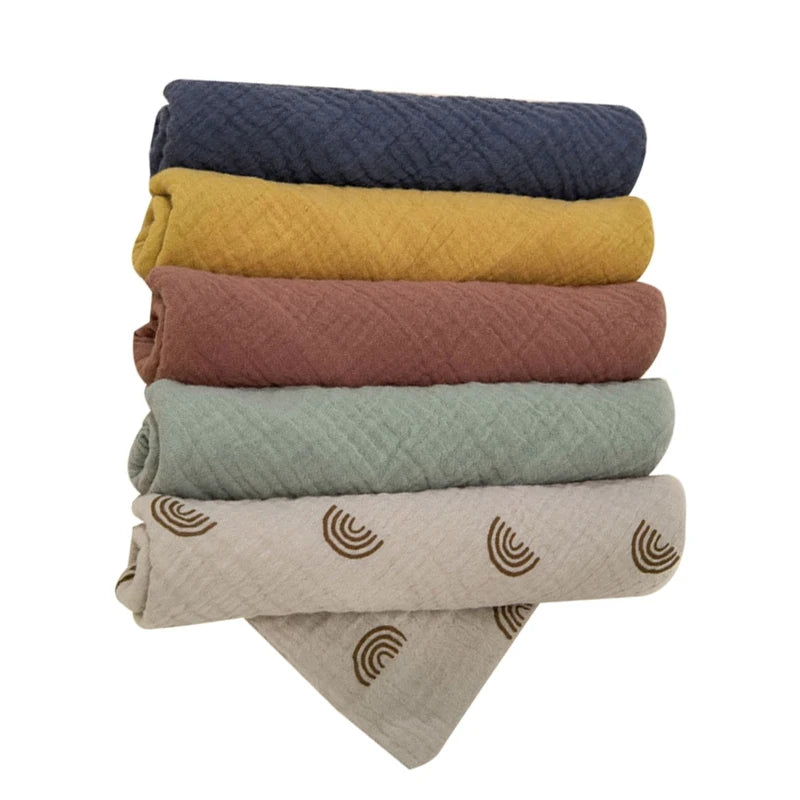 Lot de 5 serviettes carrées en coton pour bébé