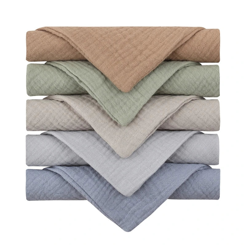 Lot de 5 serviettes carrées en coton pour bébé