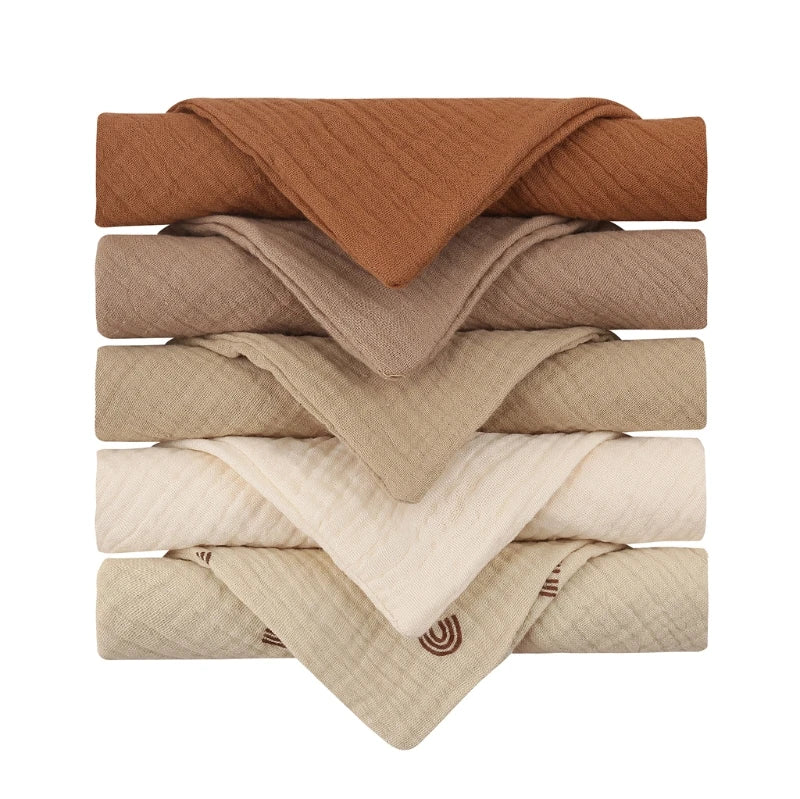 Lot de 5 serviettes carrées en coton pour bébé