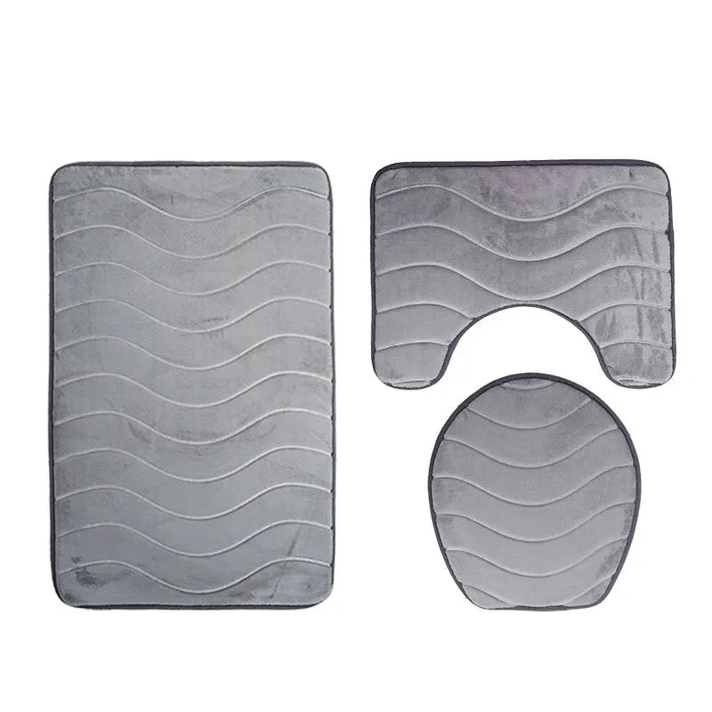 Lot de 3 Tapis de Bain Doux et Antidérapants