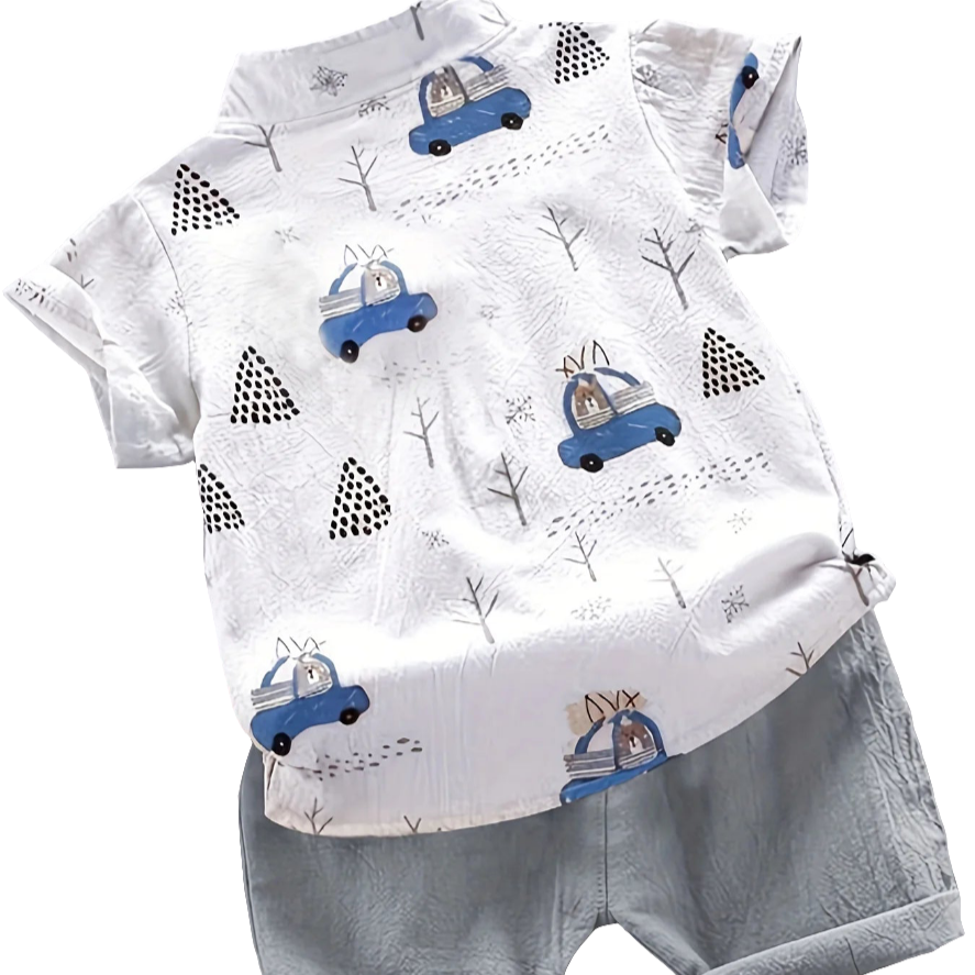 Ensemble short à manches courtes et col montant pour bébé