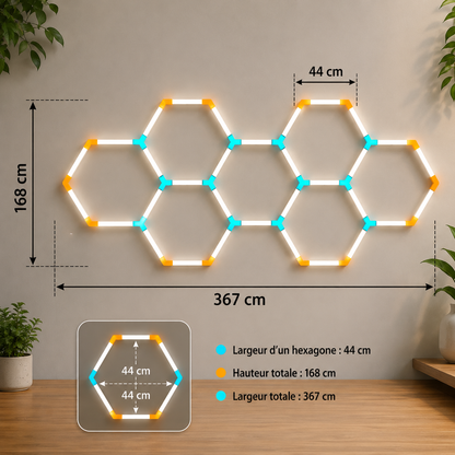 Lampes LED hexagonales en nid d'abeille 6500K