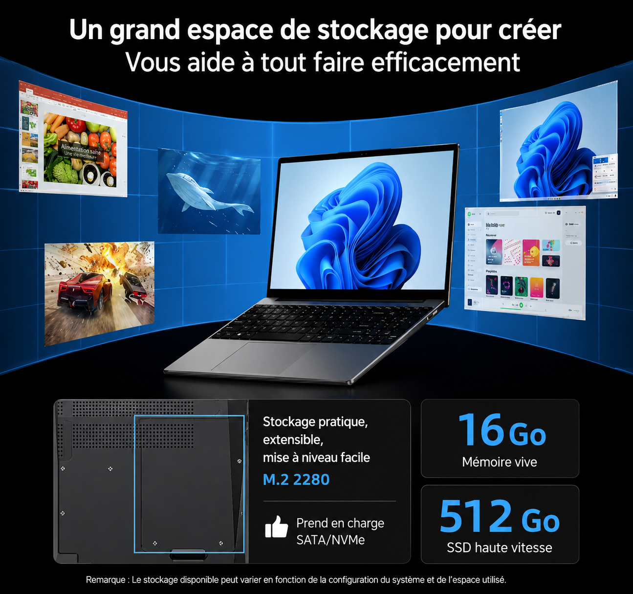 Ordinateur portable 15,6 pouces avec le processeur Intel N100