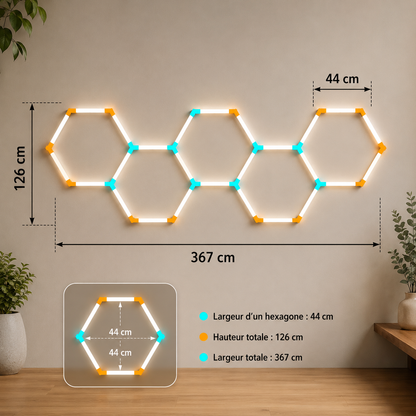 Lampes LED hexagonales en nid d'abeille 6500K