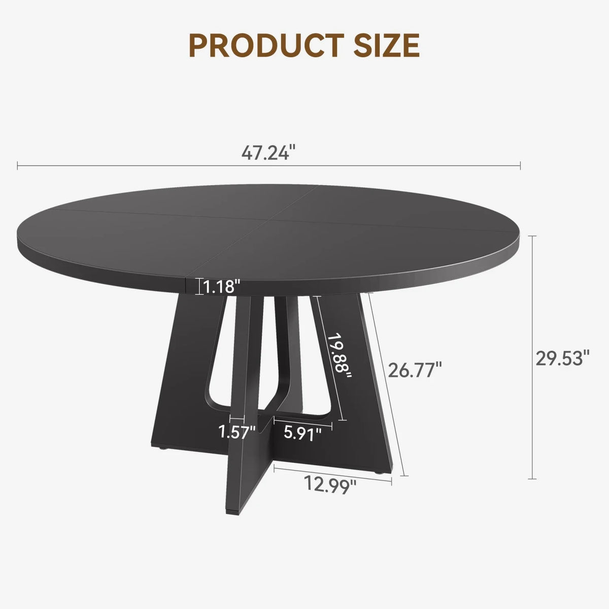 Table de salle à manger ronde 120cm