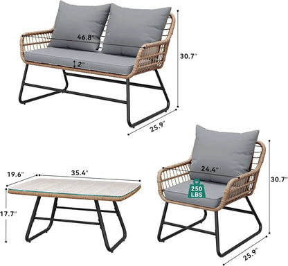 Ensemble de salon de jardin moderne
