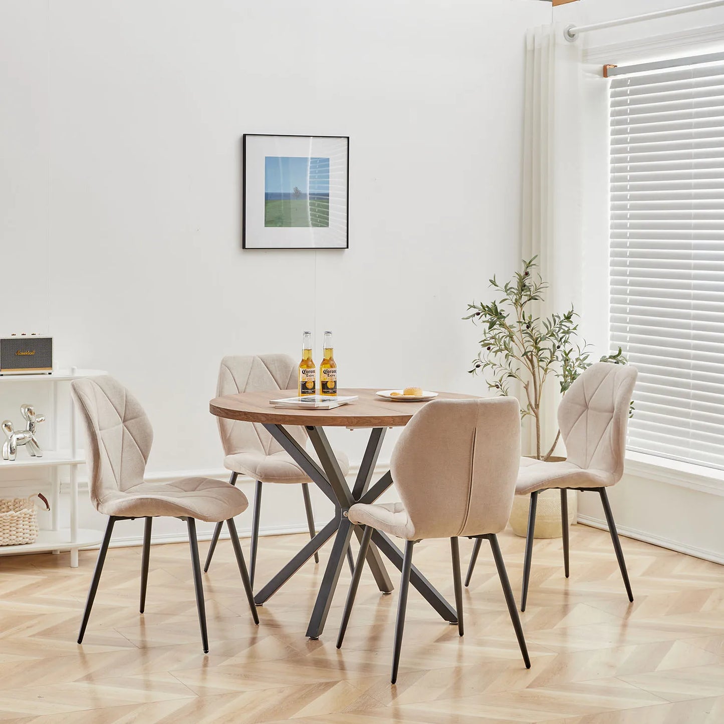 Ensemble de chaises en tissu de lin