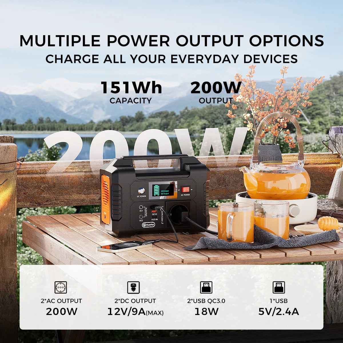 Station d'alimentation portable 151 Wh (40 800 mAh)