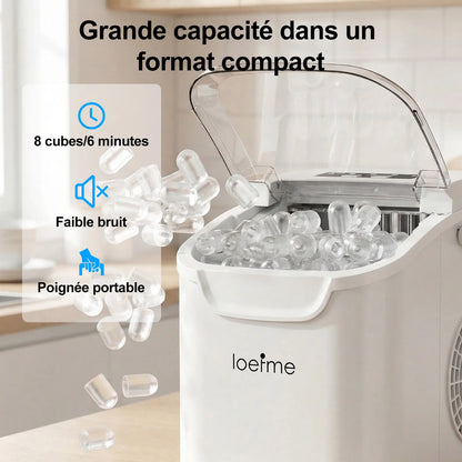 Machine à Glaçons Portable Auto-Nettoyante LED
