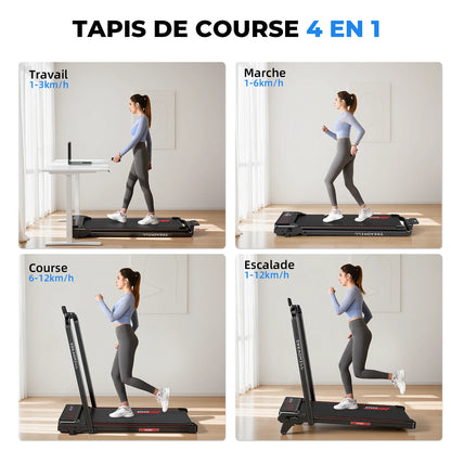 Tapis de course pliable de 1 à 12 km/h