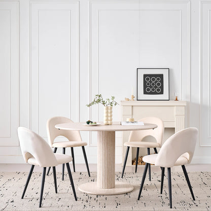 Chaises de salle à manger en velours hollandais
