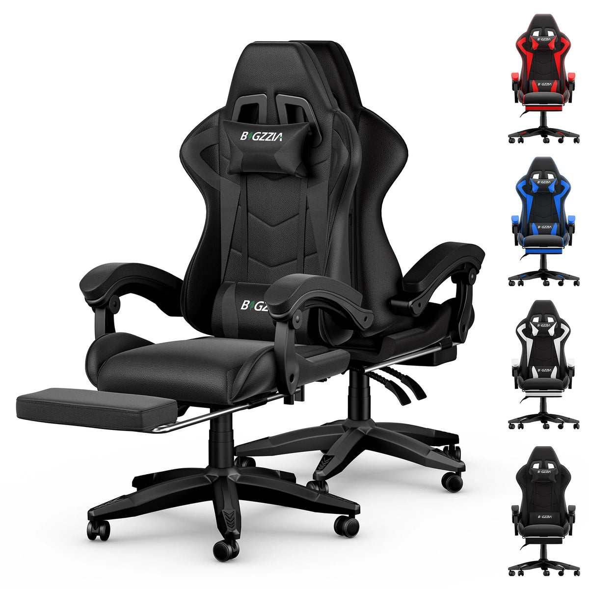 Chaise de jeu ergonomique avec repose-pieds