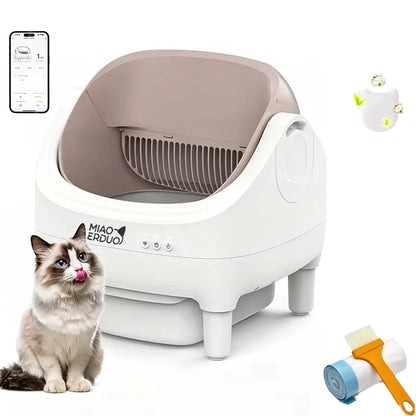 Bac à litière pour chat autonettoyant 76L
