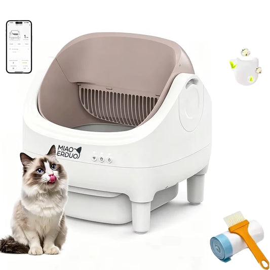 Bac à litière pour chat autonettoyant 76L
