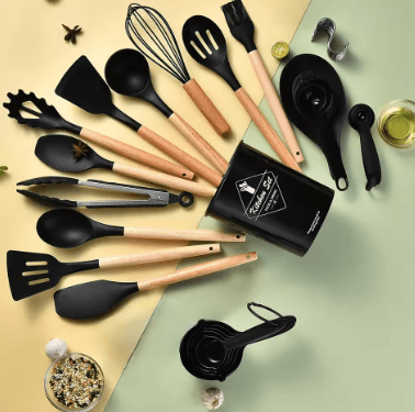 Ensemble d'ustensiles de cuisine en silicone 36 pièces