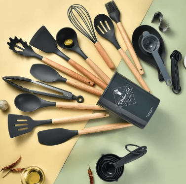 Ensemble d'ustensiles de cuisine en silicone 36 pièces