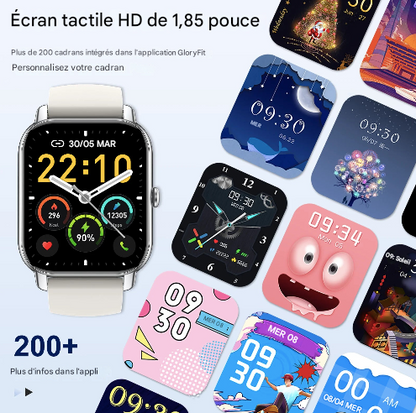 Montre connectée ultra fine 1,85 pouces